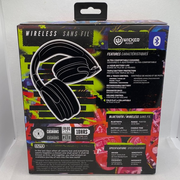 Wicked Audio Full Size Bluetooth Over Ear Headphones Wireless - Picture 3 of 11